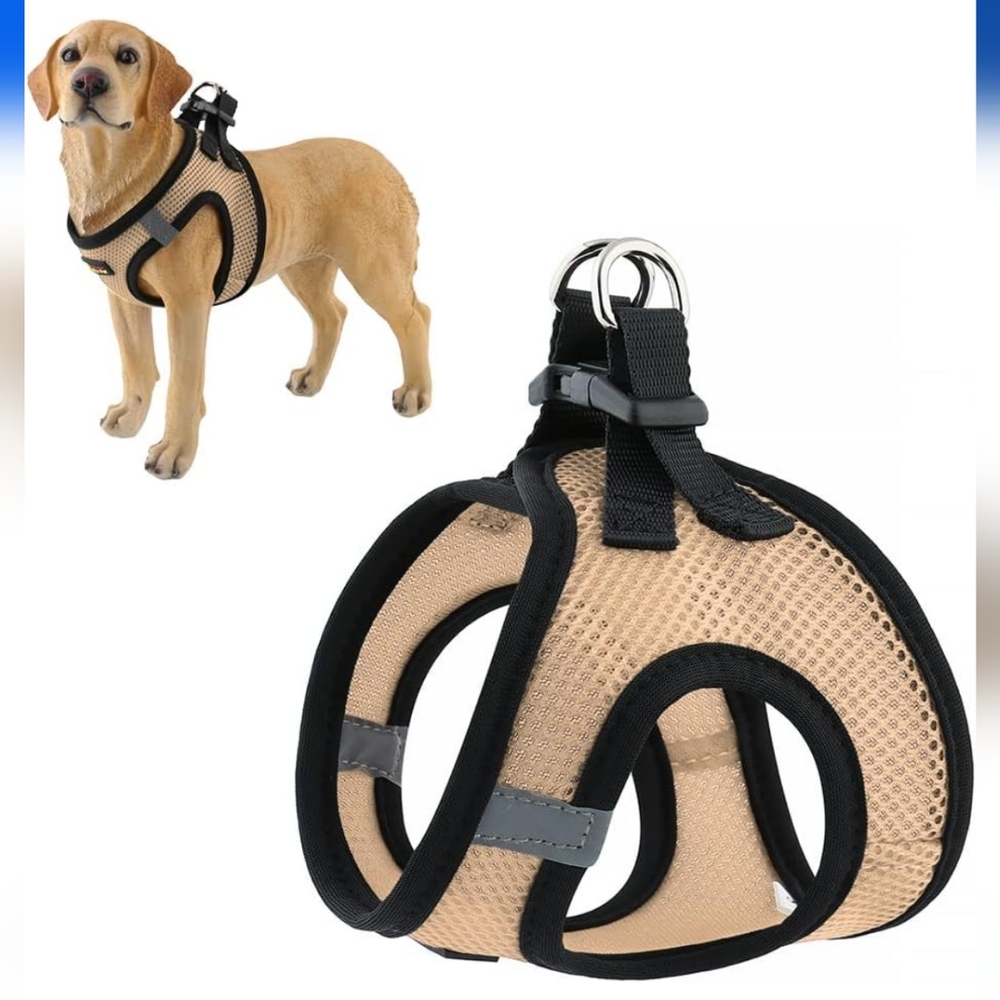 NWT plutus pet xx-small beige step in dog/cat breathable, adjustable harness